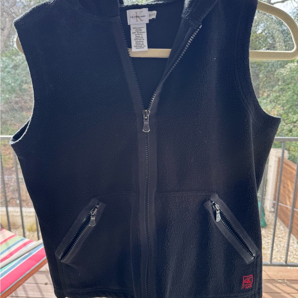 Black Fleece Zip-Up Vest women’s. ?vintage